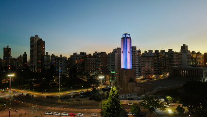 Obraz premium Panoramic view of the National Flag Memorial in Rosario, Argentina