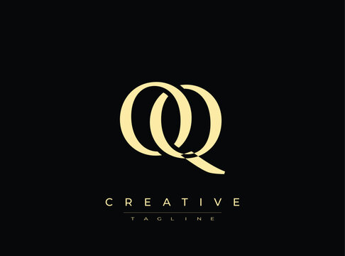 Golden letter q logo design element for branding purposes