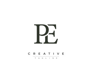 Obraz premium PE creative monogram logo design on transparent background