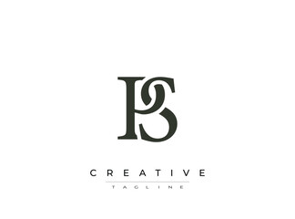 Monogram logo template with letter b and s decorative design element © drawfastpro