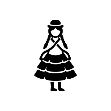 Bolivian Cholita Polera Skirt Icon