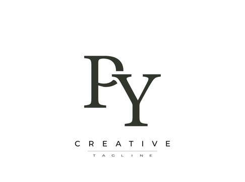 Modern logo template with stylish fy monogram and creative tagline