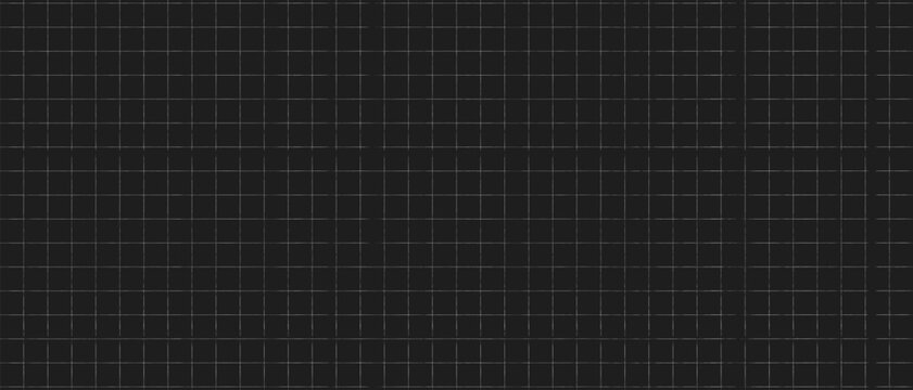 Black background in white texture grid, Geometric pattern of squares thin texture line notebook, Background in grid graph paper