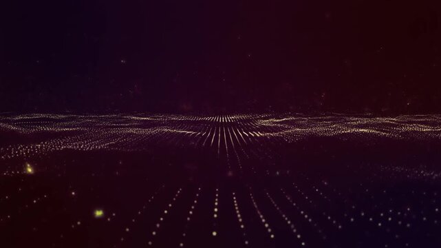 Soft horizontal light particles flowing smoothly across a dark gradient background, creating a calm, modern visual of data flow, motion, and minimal tech elegance.
