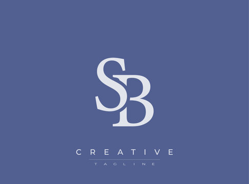 SB initial letter logo design template with creative tagline