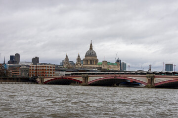 Fototapeta premium office building and apartments in the skyline along the Queens Walk in London England UK