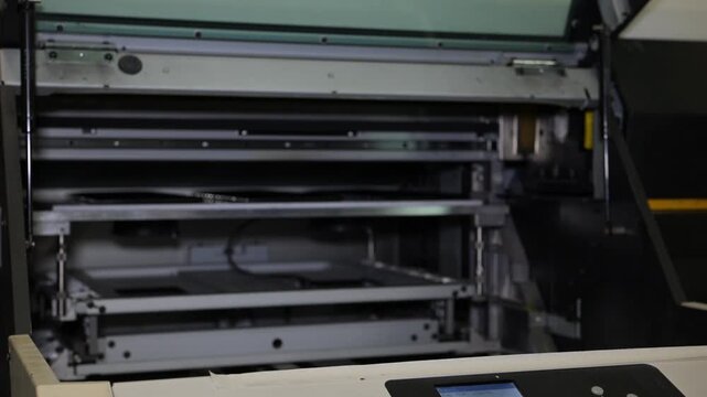 Souvenir printer in progress. The electromechanical pen and souvenir printing machine works by moving the print head