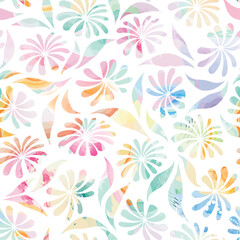 Fototapeta premium Floral seamless pattern. Flower bloom background. Flourish garden texture with flowers.