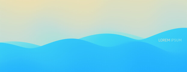 Mountainous terrain. Snowy landscape. Abstract nature background in blue. Trendy gradients. 3D illustration for brochure, poster, cover, card, presentation, flyer or banner.