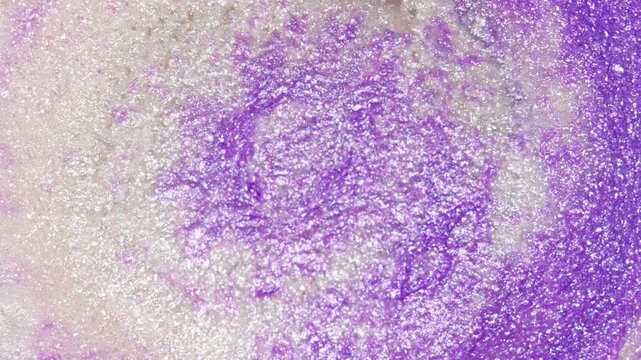 Purple Shimmery Eyeshadow Swatch Macro Texture Background With Iridescent Glitter and Metallic Pigment