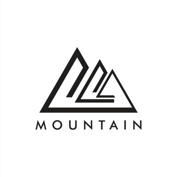 a line art icon logo of a mountain