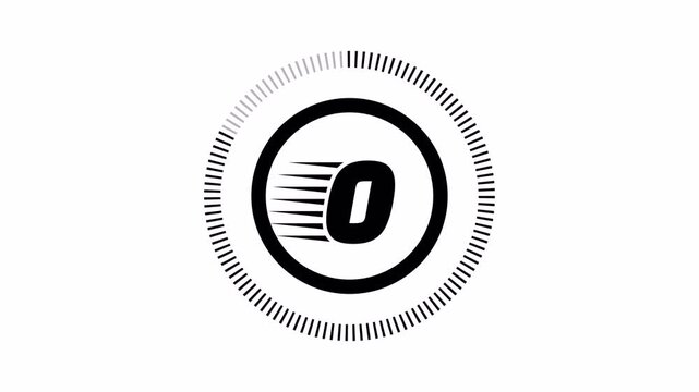 5 Second Countdown Timer Animation with Circular Progress Bar and Bold Numbers on Transparent Alpha Channel transparent background alpha channel