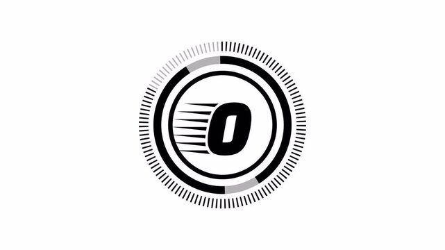 5 second countdown timer animation with circular progress bar and bold numeric text on transparent background with alpha channel transparent background alpha channel