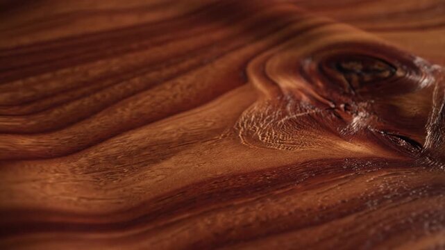 Close-up of dark natural wood grain with knot texture