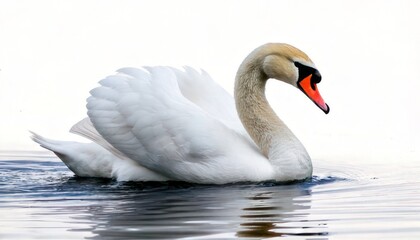 Obraz premium Elegant Swan Gliding on Water - A Serene Wildlife Portrait.