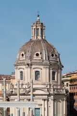 Obraz premium Santissimo Nome di Maria al Foro Traiano church dome in Rome, Italy