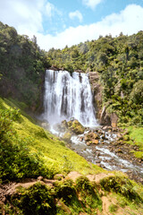 Fototapeta premium Marokopa falls in the north island of New Zealand near waitomo