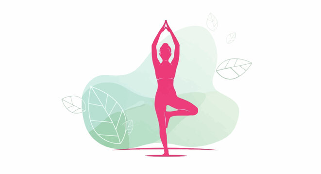 Woman practicing yoga in tree pose for balance and mindfulness.