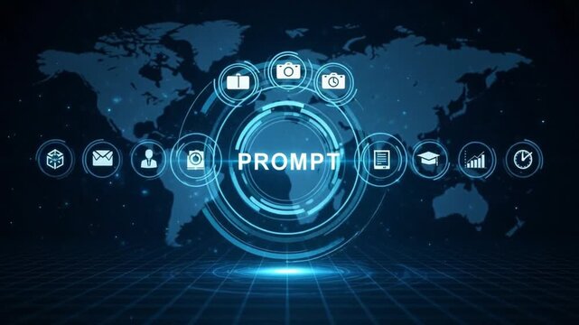 The prompt and generate buttons symbolize the process of artificial intelligence creating and producing new content and ideas. isolated on transparent background. 