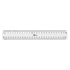 30cm transparent ruler with clear markings a simple tool for measurement and education isolated on w