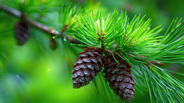 Exploring Pine Cones and Needles in the Forest During Springtime