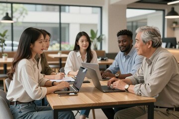 Business professionals having meeting in modern office