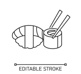 Sushi line Maki Roll Culinary Icon © meddesigner
