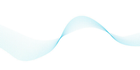 Light blue halftone dotted wave with flowing particles and dynamic curve lines, abstract technology soundwave background for modern banner presentation and web design © Ahmad Araf