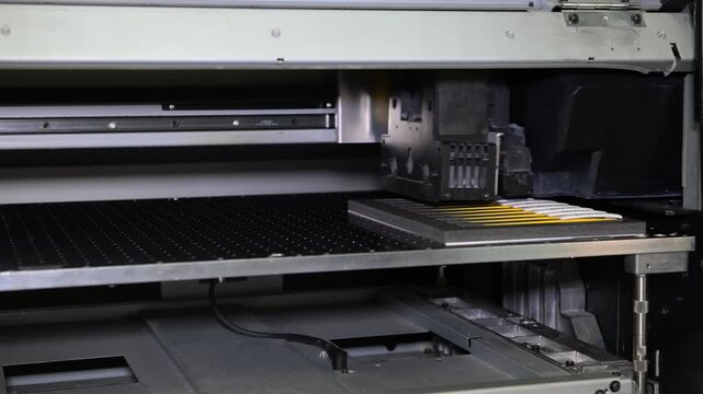 Souvenir printer in progress. The electromechanical pen and souvenir printing machine works by moving the print head