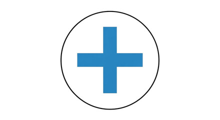 Obraz premium Blue Plus Sign In Circle