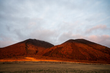 日本の島根県のとても美しい山村の風景