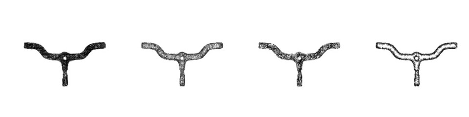Fototapeta premium Sketch bike handlebar icon design set
