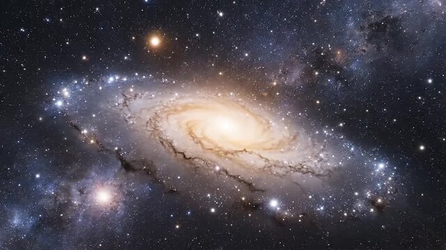 Gaze upon a breathtaking spiral galaxy, a cosmic marvel where countless stars ignite the dark expanse, swirling majestically through the infinite depths of the universe, a journey of discovery