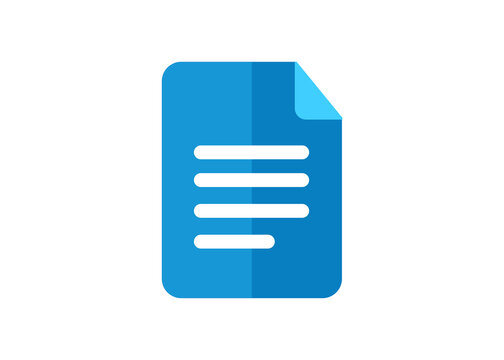 blue document icon text and a folded corner, Docs, word processing, file, management, report and digital notes png transparent background