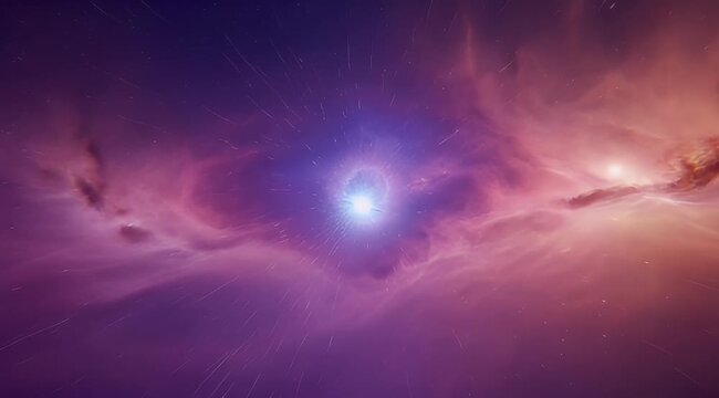 Hyper Space Jump Through a Galactic Nebula of Cosmic Dust and Light