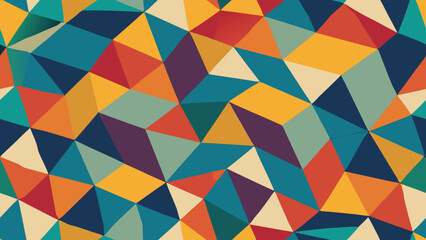 Abstract geometric colorful triangle pattern retro style background design © MonoPixel