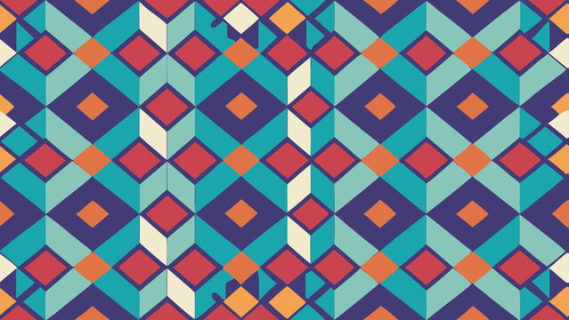 Abstract geometric pattern featuring diamonds and parallelograms in repeating layout