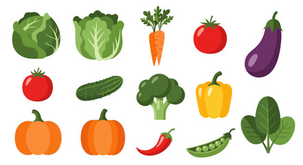 Fototapeta premium Vegetable assortment graphic illustration