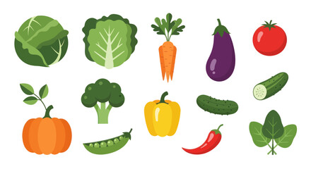 Fototapeta premium Vegetable collection isolated on white