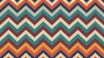 Retro Zigzag Pattern with Warm Autumnal Color Palette