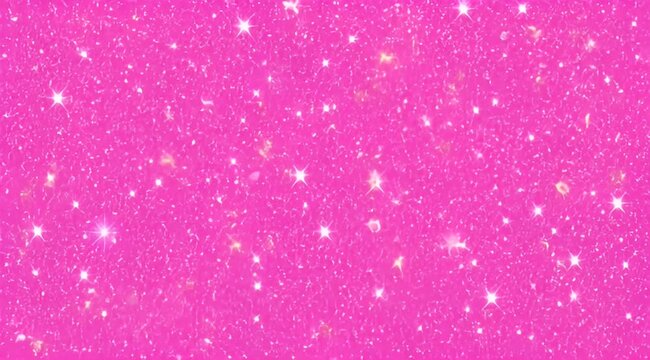 Bright pink glitter background with sparkly, shining points of light scattered across