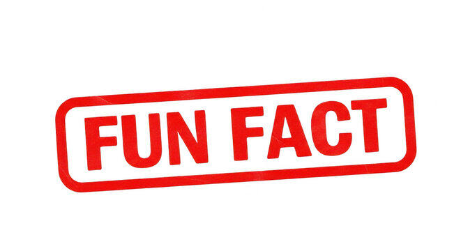 Red fun fact rubber stamp ink icon with a simple rectangular frame isolated png