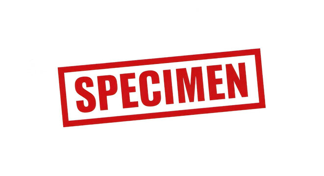 Red specimen rubber stamp ink mark on a flat surface design isolated png