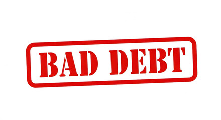 Red rubber stamp with the text Bad Debt for financial business isolated png