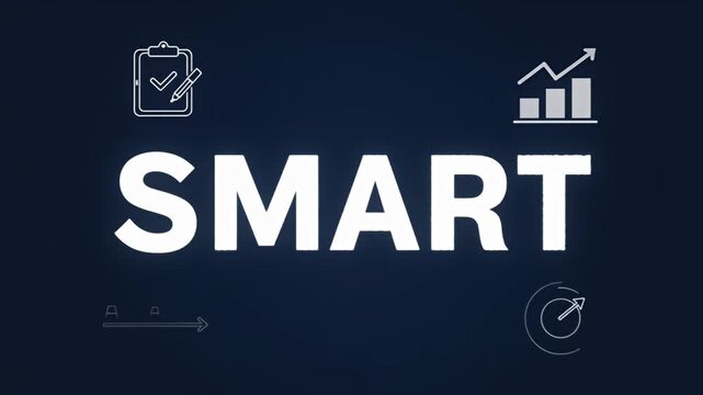 SMART goals presentation slide with growth and checklist icons
