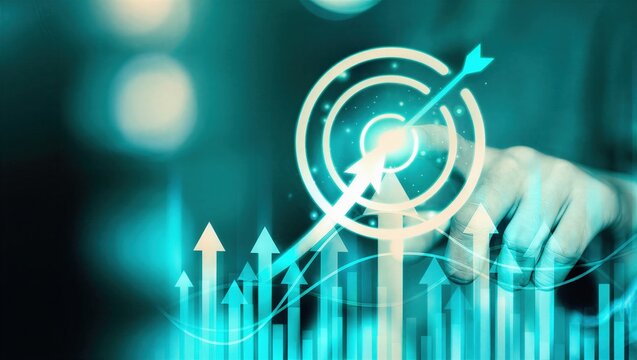 Goal focus, strategic clarity, business alignment are crucial for performance success. This concept highlights precision planning, vision-driven growth, power of staying on target competitive markets