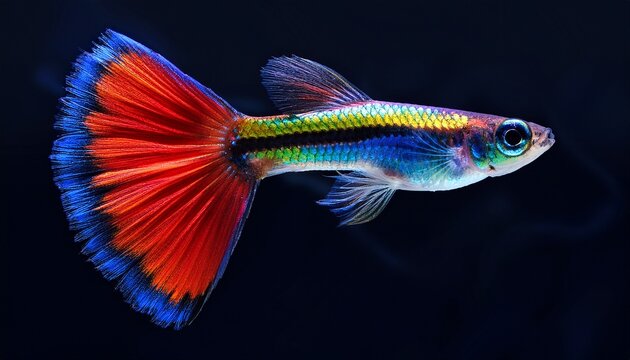 Guppy Poecilia Reticulata Colorful Rainbow Tropical Aquarium Fish