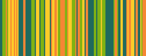 Obraz premium Vibrant vertical stripes in sunny yellow, bright orange, and earthy green create a cheerful, retroinspired pattern.