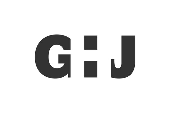 GHJ logo design. Initial letter G H J bold font style for tech startups, consulting, corporate branding. Creative company name, headlines typography identity, trendy logotype.