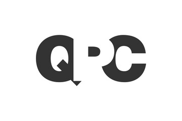 QPC logo design. Initial letter Q P C bold font style for tech startups, consulting, corporate branding. Creative company name, headlines typography identity, trendy logotype.